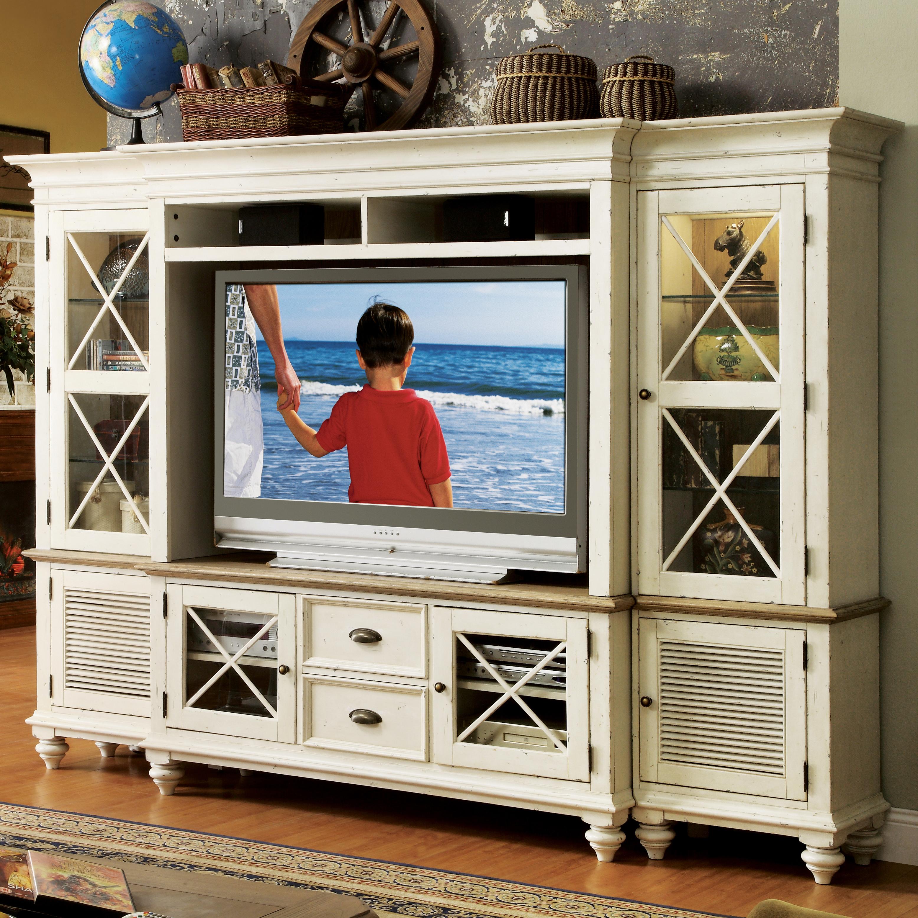 Riverside Furniture Coventry Two Tone 2 Door TV Console & Hutch with 6